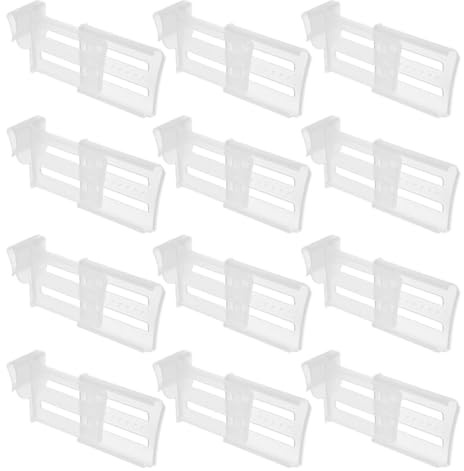 LALADEFIEE 12pcs Fridge Drawer Divider Fridge Shelf Organizer Expandable Refrigerator Dividers Plastic Easy to Install Clutter-free Kitchen Storage Solution