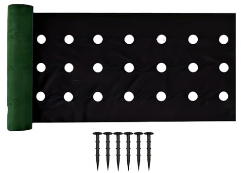 Générique Toile De Paillage Pré-Percée – Tissu Non-Tissé 6x1m | Bâche De Jardinage Robuste avec Trous | Barrière Anti-Mauvaises Herbes pour Potager Plantation Et Serre