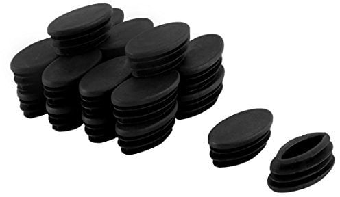 sourcing map 20Stück Tischstuhl Beinfüße Kunststoff Oval Rohr Rohr Einsatz schwarz 20 x 40mm DE de