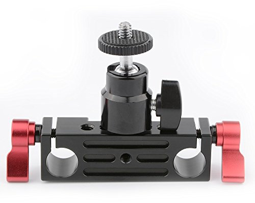 CAMVATE DSLR Rod Clamp Schienen Block W/Ball Head Mount 1/4-zoll-20 Für 15 mm Rod Unterstützung Schienensystem