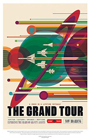 Nasa Space Exploration Travel Advert Grand Tour Art Print Poster Wall Decor 12X16 Inch