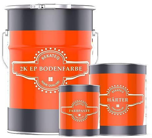 BEKATEQ 2K Epoxidharz Weinrot 5KG I Bodenbeschichtung UV-optimiert, Selbstentlüftend, Geruchsarm, Betonfarbe für außen & innen I Bodenfarbe für Garagen-, Werkstatt- & Industrieboden BE-702