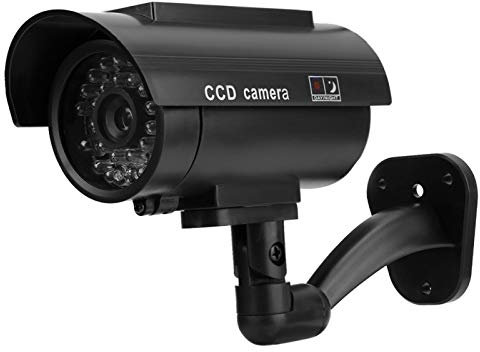 Telecamera Finta sorveglianza, Fotocamera Falsa Alimentata a Energia Solare Impermeabile con Luce a LED Lampeggiante