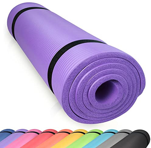 diMio Komfort-Gymnastikmatte Yogamatte in 185x60x1cm, 185x60x1.5cm, 185x90x1.5cm, 200x100x2 mit Tragegurt Phtalatfrei + SGS-geprüft (Lila, 185 x 90 x 1.5 cm (XL))