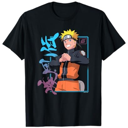 Naruto Shippuden Naruto Kanji Frame Colorful Anime T-Shirt
