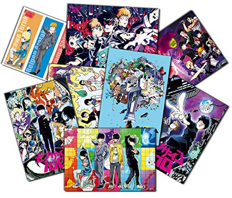 ePanda Mob Psycho Poster, Mob Psycho Merch, 100 Poster, HD-Druck, Poster für Wohnzimmer, Schlafzimmer, Club, Wandkunst, MP 100, ästhetisches Wandcollage-Set, 29,2 x 41,9 cm, 8 Stück