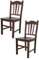 t m c s Tommychairs - 2er Set Stühle Silvana für Küche und Esszimmer, Robuste Struktur aus Buchenholz, in der Farbe Dunkles Nussbraun lackiert und Sitzfläche aus Holz