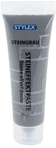 Stylex 28606 - Steineffekt-Paste Steingrau, 83 ml Tube, auf Wasserbasis, für effektvolle Steinfärbungen, wasser- und wetterfest, zum Malen, Streichen und Tupfen