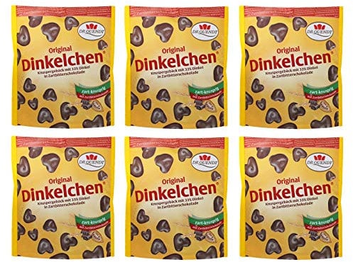 6er Pack Dr. Quendt Dinkelchen Zartbitter (6 x 85 g) Knabbergebäck Knabbersnack Knuspersnack DDR Ostprodukt