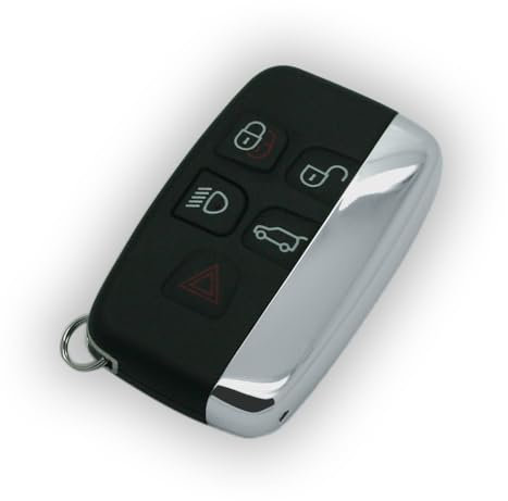 BROVACS Replacement Key Shell + Uncut Blank Emergency Insert Key Compatible with LAND ROVER Range Rover JAGUAR 5 Button Smart Keyless Entry Remote Key Case Fob PG705N