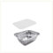 VIRSUS 100 Vaschette in Alluminio Rettangolari Argentate contenitori per Alimenti USA e Getta, perfette per teglie in Alluminio per Takeaway + 100 coperchi (1 Porzione R28L)
