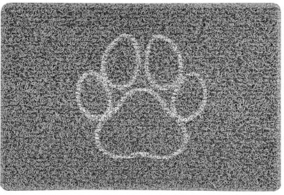 Nicoman PAW Embossed Shape Door Mat-Trapper Jet-Washable Doormat-(Use Indoor or Sheltered Outdoor), Small (60x40cm), Black with Grey
