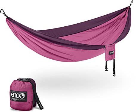 ENO SingleNest Hammock - Lightweight, 1 Person Portable Hammock - for Camping, Hiking, Backpacking, Travel, a Festival, or The Beach - Berry/Plum