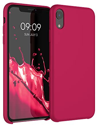 kwmobile Carcasa Compatible con Apple iPhone XR Funda - Case TPU y Silicona antigolpes - Apto Carga inalámbrica - Cereza Dulce
