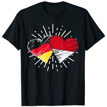 Deutschland Polen Freundschaft Herz Flagge Polska T-Shirt