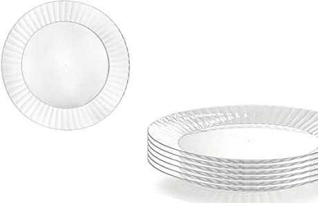 Gicos Set 6 pz piatti trasparenti plastica riutilizzabili tavola 19CM WSI-841583