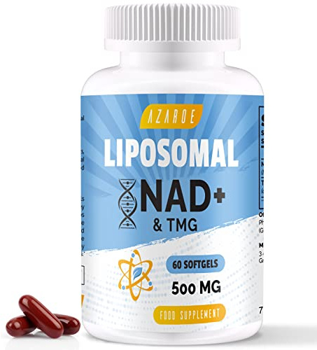 Liposomal NAD+ Softgels 500mg with TMG 250mg, More Efficient Than Nicotinamide Riboside, Supports Cellular Energy & Healthy Aging (60 Count (Pack of 1))
