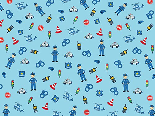 KSS 5 Bögen Kinder Geschenkpapier Polizei 50 X 70 cm Made in Germany 100 g/m² Kindergeburtstag/Party