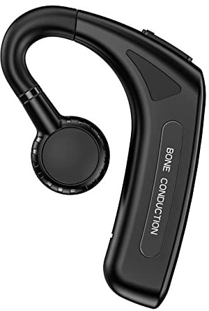 Open Ear Kopfhörer kabellos Headset Bluetooth Single Luftleitung Knochenschall Sportkopfhörer mit Ohrhaken Mic Bluetooth-Headsets für EIN Ohr Bone Conduction Ohrhörer für Sport Laufen Joggen schwarz