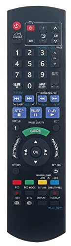 VINABTY N2QAYB000469 Replacement Remote Control Compatible with Panasonic DVD TV Recorder DMR-EX99 DMR-EX99VEBK DMR-XW350 DMR-EX98 DMR-EX83 DMR-EX83EBK DMREX99VEBK DMREX99