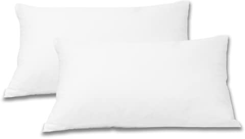 Emma Essentials Baumwolle Kissenbezug 65x65 cm, Weiß, Set mit 2 Kissenbezüge mit Reißverschluss