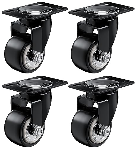 4PCS rubber castors wheels, Swivel Castors,Universal Rotary Caster Wheel for Furniture