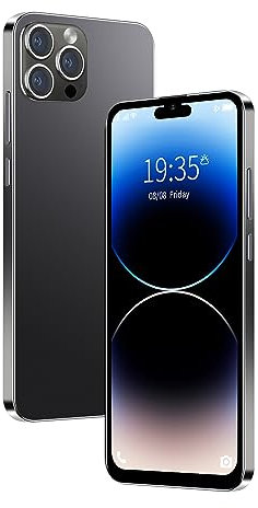 QrZrQ i15pro Smartphone, Pantalla de Alta definición de 6,1 Pulgadas, Android 10.0, 16 GB (Escalable a 128 GB), Cuatro Núcleos, Doble Tarjeta Sim, Doble Cámara, Teléfono 3G Asequible (i15Pro-Black)