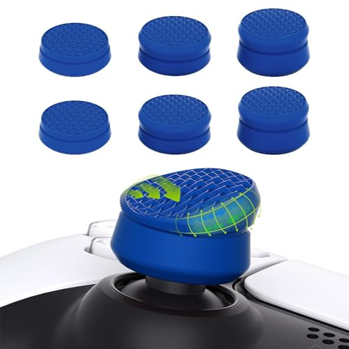 PlayVital 3 Alturas Tapas para Pulgar - Thumbstick Caps para ps5/4, para Xbox Core/One, para Elite Series 2, para Switch Pro, Cubiertas de Agarre, Diseño Antideslizante (Armor Versión-Azul)