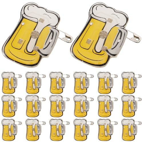 LIFKOME 25 Pièces Broche Tasse De Bière Broches Tasse De Bière Clignotant LED Clignotante Épinglettes Badge Épingle À Chapeau Cravate Punaise Décorations Oktoberfest De Fête De