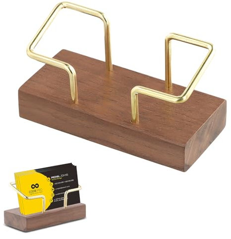 Porte-cartes de visite en bois de noyer, Porte Cartes de Visite en Bois, Porte-Cartes de Visite de Bureau, Rangement pour cartes de visite, pour bureau magasin stand d'exposition - Marron