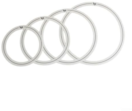 HEBEOT Schlagzeug-Ton-Kontrollringe, Weiß, 4 Stück, Set mit Klangkontrollringen, Schalldämpfer (25,4 cm, 30,5 cm, 35,6 cm, 40,6 cm)