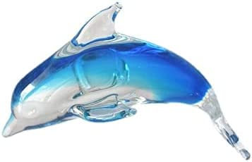 Home Desk Dekoration Ornamente Glas Delphin Figur handgemachte geblasene Meerestier Skulptur Statue Briefbeschwerer Geschenk Sammlerstück
