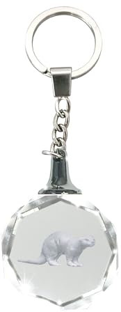 Porte-clés Deluxebase Crystal Silhouette - Loutre en cristal Porte-clés animal pour femmes, hommes, garçons et filles.
