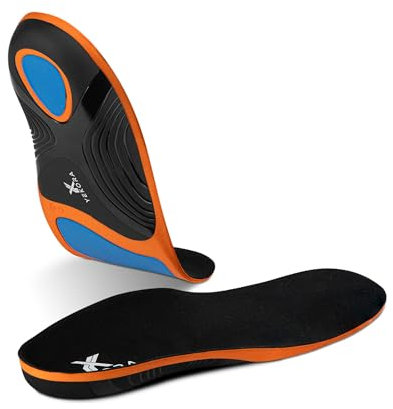 YEKORA Ortho Plus solette ortopediche plantari – supporto dell'arco per piedi piatti, fascite plantare, dolore ai piedi, sperone calcaneare – solette comfort per scarpe uomo e donna (XL: 45-47 EU)