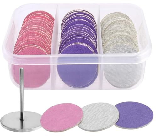 WeddHuis Set 60 pièces (Grain 80 150 240) et Forets À Ongles En Métal,Limes À Pieds,Manucure et Pédicure,Ponceuse Ongles,Ponceuse Pieds Electrique,Lime Pieds,Embout Ponceuse (25mm)