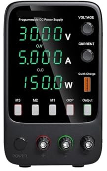 CIJIAOPOYU Fuente de alimentación CC 30V 10A Regulador de Laboratorio Fuente de alimentación de Banco de conmutación Ajustable(30V 10A)