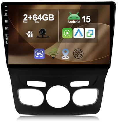 CADLEY [2+64G] Android 15 Autoradio für Citroen C4 C4L DS4 2013-2017-mit Wireless Apple CarPlay|Android Auto|Mirror Link|GPS Navigation|Bluetooth 5.0|WiFi |USB|Navi|FM+Rückfahrkamera
