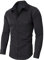 siliteelon Schwarzes Hemd Herren Langarm Bügelleicht Stretch Freizeithemd Büro Formell Businesshemd Regular Fit Anzughemd Mit Tasche 3XL