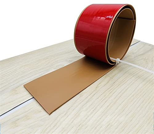 Selbstklebende Vinyl-Bodenkante für Laminatböden, Braun, 5 m x 7,6 cm