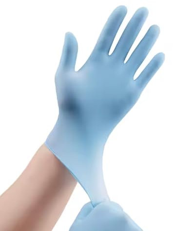 Gedikum Guantes desechables de nitrilo, sin polvo, sin látex, 10 pares/caja, guantes desechables de nitrilo azul, tallas XS, S, M, L, XL y XXL disponibles (M)