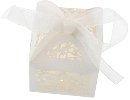 BESTYASH 20stücke Papier-süßigkeiten-boxen Geschenkboxen mit Schleife Hohlboxen für Hochzeit Geburtstag Party Weihnachten Taufe Gastgeschenke Tischdeko Hingucker