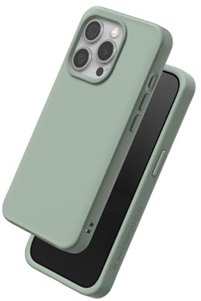 RhinoShield Hülle kompatibel mit [iPhone 15 Pro] | SolidX – Schlankes, verstärktes Schutzcase mit stoßdämpfendem Design und 3,5 m Fallschutz – Salbeigrün