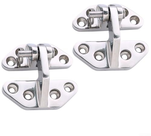 2Pcs Heavy Duty Hinges Stainless Steel for Decks and Control Cabinets with Screws (71 * 66mm)