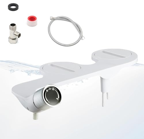 AMONENZ Bidet Toilette Wc, Poignée Unique Lave Fesses Wc, Bidet à Eau Froide Ultra-Mince, avec Double Pommeau de Douche, pour Hôtels et Salles de Bains
