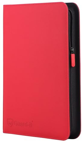 Guard-it - 9 Pocket Trading Card Zip Binder, 360 Cards, Premium Album Material, 20 Side-Loading Pages, Folder for Collectible Games, Sports, TCG (Red)