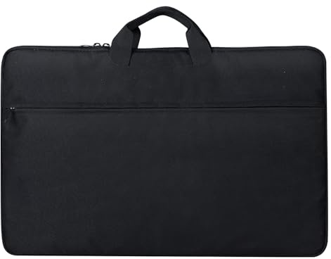 24 Laptop Sleeve Case – Waterproof Shockproof Carrying Bag for Laptop & Portable Monitor, Padded Protection, Large Capacity with Accessory Pockets & Handle