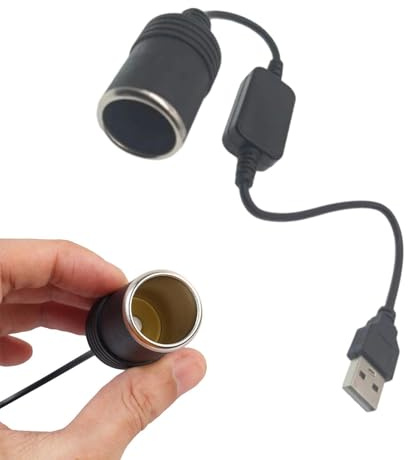 USB 5V to 12V Car Lighter Socket Converter Cable for Dash Cam