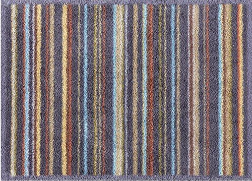 Turtle Mat, Charcoal Stripe 60x85cm inside and outside, washable, with multi-grip backing