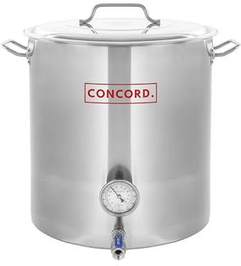 CONCORD Stainless Steel Home Brew Kettle Stock Pot (Weldless Fittings) (120 QT/ 30 Gal)