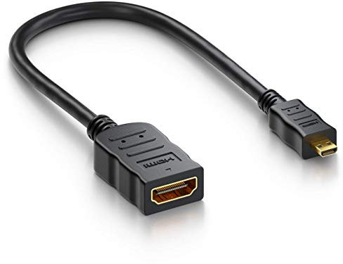 deleyCON Micro HDMI Adapter Kabel Portsaver Micro HDMI Stecker auf HDMI Buchse - Audio Video Übertragung 4K UHD 2160p Full HD 1080p